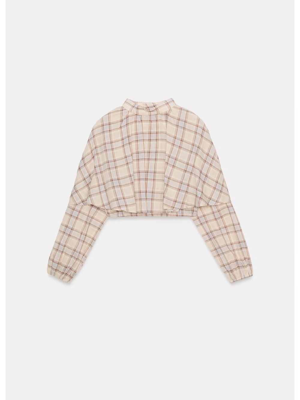 Zara Cropped Plaid Top